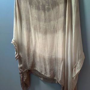Beige and white blouse